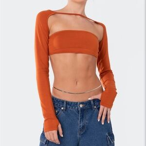 Orange two piece bandeau top